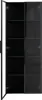 A tall, narrow black cabinet with two glass doors, one of which is open. Anteprima dell’immagine prodotto