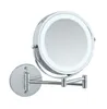 A close-up studio shot of a silver wall-mounted LED makeup mirror against a white background. Produktbild-Vorschau