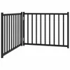 vidaXL 2-tlg. Hundetor Faltbar Schwarz 160 cm Massivholz Produktbild-Vorschau 1
