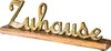 Zuhause Schriftzug L40cm Metall Gold Mango Holz Aufsteller Produktbild-Vorschau 1