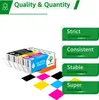 A set of ink cartridges displayed in a holder, with marketing text and graphics on the right side. Produktbild-Vorschau