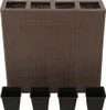 vidaXL Záhradný zvýšený záhon so 4 kvetináčmi Poly ratan Náhľad obrázku produktu 2