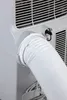 A close-up view of a white portable air conditioner unit with a white exhaust hose attached. Náhled obrázku produktu