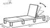 Diagram of a sun lounger with dimensions and adjustable backrest. Náhled obrázku produktu