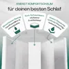 A marketing image for a mattress topper, highlighting its features with text and icons. Produktbild-Vorschau