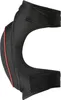 A black knee pad with red trim, shown from the side. Anteprima dell’immagine prodotto