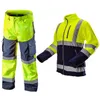 A pair of work pants and a work jacket are displayed against a white background. Produktbild-Vorschau