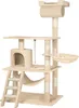 A beige cat tree with multiple levels, a hammock, a ladder, and a hideaway. Náhled obrázku produktu