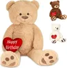 BRUBAKER XXL Teddybär 100 cm mit "Happy Birthday" Herz - Produktbild-Vorschau 1