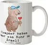Mr. & Mrs. Panda Tasse Klempner Helden - Weiß - Geschenk, Produktbild-Vorschau 1