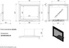 Technical drawing and perspective view of a fireplace door. Náhľad obrázku produktu