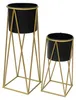 DanDiBo Blumenhocker mit Topf Metall Gold Schwarz 2er Set Produktbild-Vorschau 6