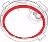 A close-up illustration of the inside of a pressure cooker lid, highlighting the red sealing ring. Produktbild-Vorschau