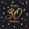 Serwetki urodzinowe Happy 30 Birthday czarne, 33 cm 20 Podgląd zdjęcia produktu 2