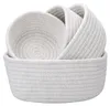 4er-Set Aufbewahrungskörbe, geflochten, Baumwollseil, weiß, 15–24 cm Náhled obrázku produktu