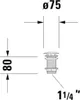Duravit Schaftventil 80mm, chrom, 0050381000 Produktbild-Vorschau 4