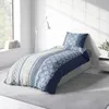 Biber Bettwäsche 155x220 cm Ornamente Retro dunkelblau Produktbild-Vorschau 3