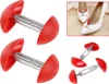 A collage of shoe trees and a pair of white high heels. Produktbild-Vorschau