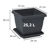 Květináč čtvercový Tradiční 37 cm Antracitová 25,2 L Náhled obrázku produktu 2
