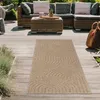 Teppich In- und Outdoor mit Kreislinien-Muster in Beige für Produktbild-Vorschau 2