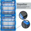 Sortierbox von HMF aus Kunststoff mit 12 Schubladen, 24 Fächer, 26,5 x 26 x 16 cm, Blau Anteprima dell’immagine prodotto