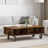 vidaXL Table d'appoint à roulettes Chêne fumé 90 x 50 x 30 Voir les images du produit 2