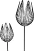 2x Gartenstecker "Blüte" aus Metall, schwarz, mit Produktbild-Vorschau 4