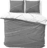 A bedding set with two pillows and a duvet cover, laid out on a white surface. Produktbild-Vorschau