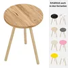 A wooden side table is shown in the center, with various colored versions of the same table displayed to the right. Produktbild-Vorschau