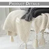 Quasten Gestrickte Decke Weiche Warme Strickdecke Produktbild-Vorschau 3