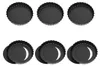 A set of six black tart pans, with three shown individually and three stacked in pairs. Produktbild-Vorschau