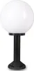 A white globe lamp on a black base and pole, isolated on a white background. Voir les images du produit