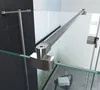 A close-up view of a modern shower enclosure hinge mechanism and glass panels. Produktbild-Vorschau