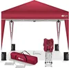A red pop-up canopy tent and its accessories are displayed against a white background. Náhľad obrázku produktu