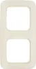 A cream-colored double-gang light switch frame is shown against a white background. Anteprima dell’immagine prodotto