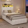 Lit capitonné AODEMOKO avec éclairage LED, lit avec Voir les images du produit 2