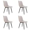 4er Set Esszimmerstühle Stoff und Kunstleder, modern Produktbild-Vorschau 1