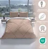 Bettwäsche Baumwolle 135x200 cm Set Beige Streifen Produktbild-Vorschau 4