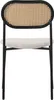 A front view of a single chair with a rattan back and a beige upholstered seat, set against a white background. Náhled obrázku produktu
