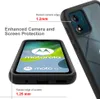 A close-up marketing image showing a phone case with callouts highlighting its protective features. Produktbild-Vorschau