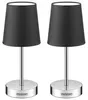 MONZANA® Nachttischlampe 2er Set 32cm Stoff Grau Taupe Produktbild-Vorschau 1