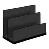 A black desk organizer with three compartments. Podgląd zdjęcia produktu
