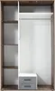 Interior view of an open wardrobe with shelves and drawers. Produktbild-Vorschau