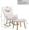 MODFU Fauteuil à Bascule Blanc avec Repose-Pieds et Voir les images du produit 4