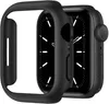 A black protective case is shown next to a black smartwatch. Produktbild-Vorschau