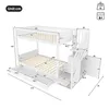 A diagram of a white bunk bed with dimensions labeled in centimeters. Produktbild-Vorschau