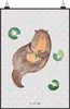 Mr. & Mrs. Panda Bild Otter Seerose DIN A2 - Grau Pastell - Produktbild-Vorschau 1