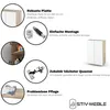 Collage of product features and details for a bathroom cabinet. Voir les images du produit