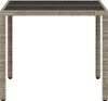 vidaXL Gartentisch mit Glasplatte Hellgrau 90x90x75 cm Poly Produktbild-Vorschau 6