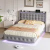 Lit double ProximaX 160 x 200 cm, velours gris, avec Voir les images du produit 9
